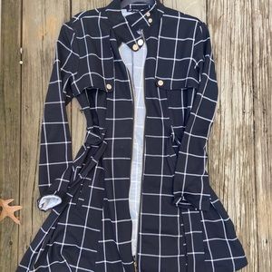 Discovery Brand Black Stripped Coat